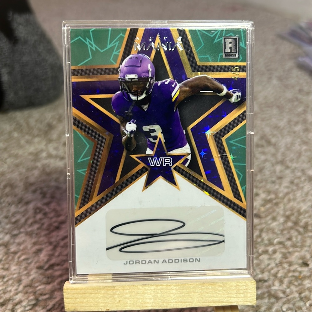 Jordan Addison Wild Card Mania Rookie Autograph 4/5 #AMS-A Minnesota Vikings